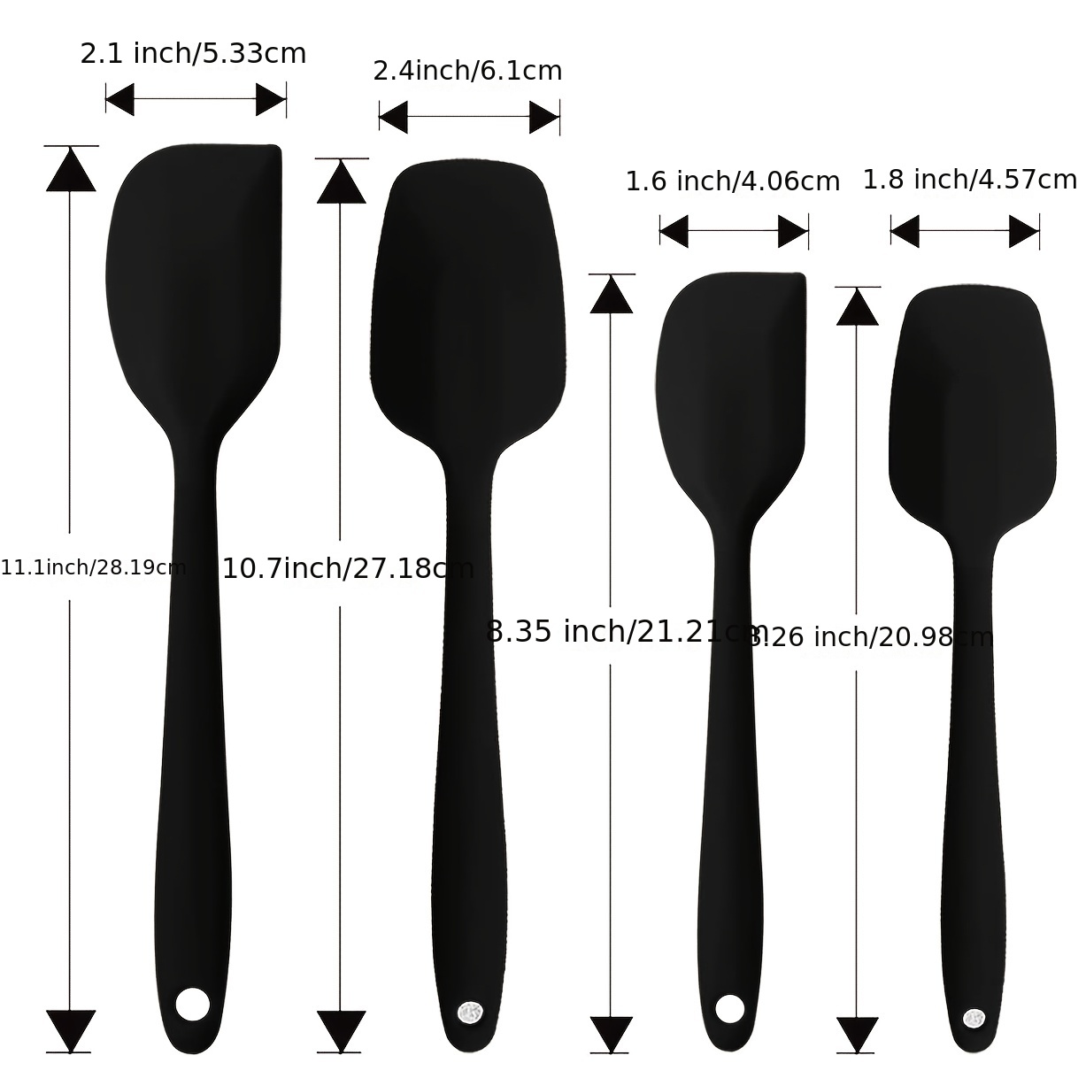 Heat Resistant 4pc Silicone Spatula Set with Stainless Steel Core