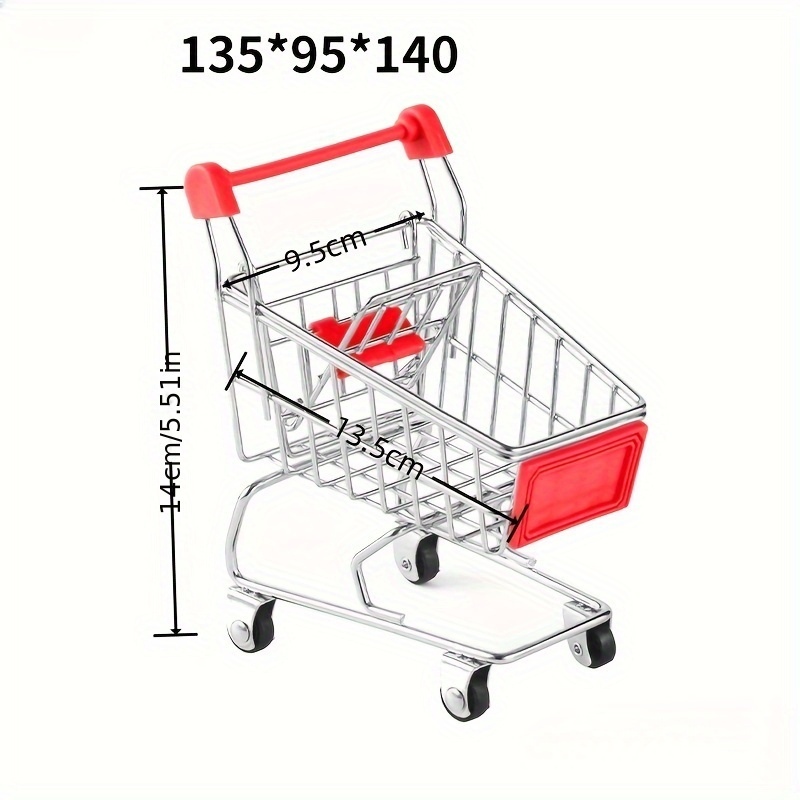 1pc Mini Shopping Cart Shopping Toy Grocery Store Mini Cart Supermarket  Game Simulate Small Toys Pretend Store Storage Basket Cart Halloween  Christmas