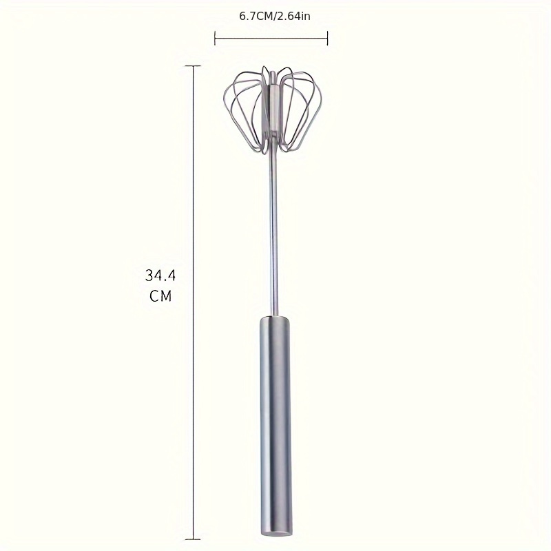 Stainless Steel Whisk Household Press Rotating Egg Beater - Temu