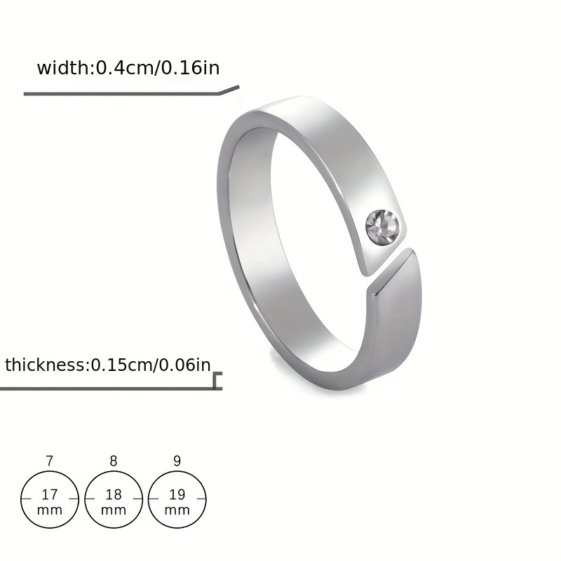 Men's Rhinestone Stainless Steel Ring