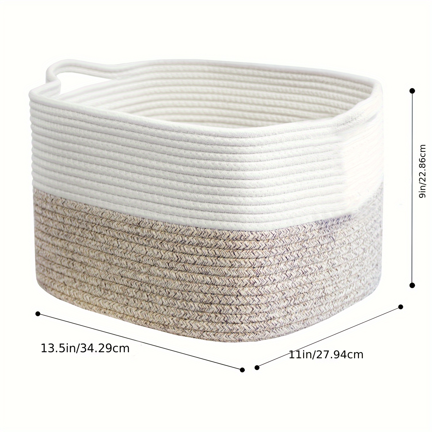 Durable Woven Cotton Rope Storage Basket For Organizing - Temu
