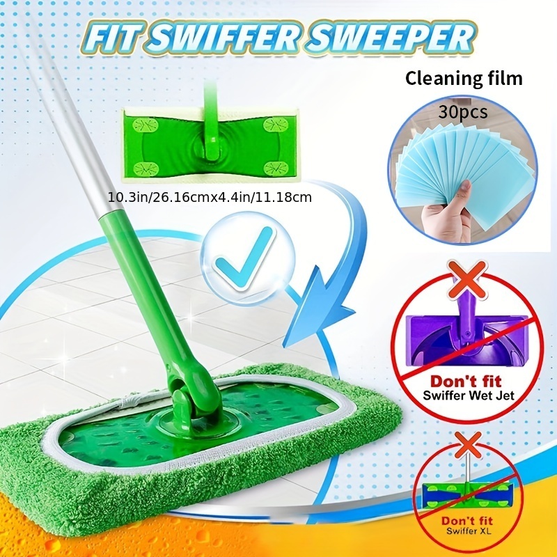 4PCS Lingettes Reutilisable pour Swiffer WetJet Wood, Tampons Vadrouille en  Microfibre Mop pour le Nettoyage et