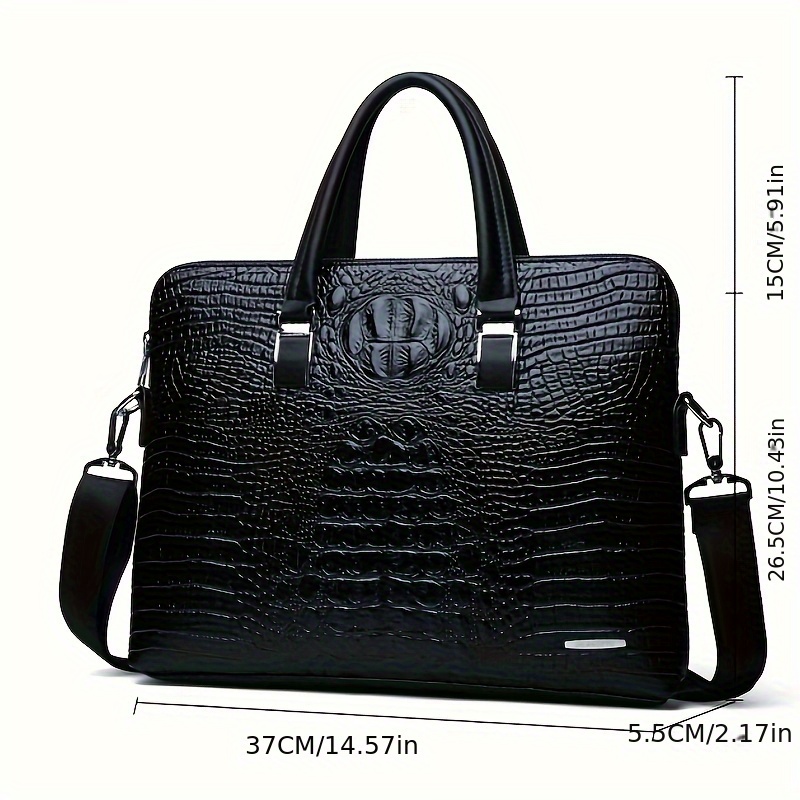 Crocodile Pattern Men's Handbag Business Ready for Daily Commute