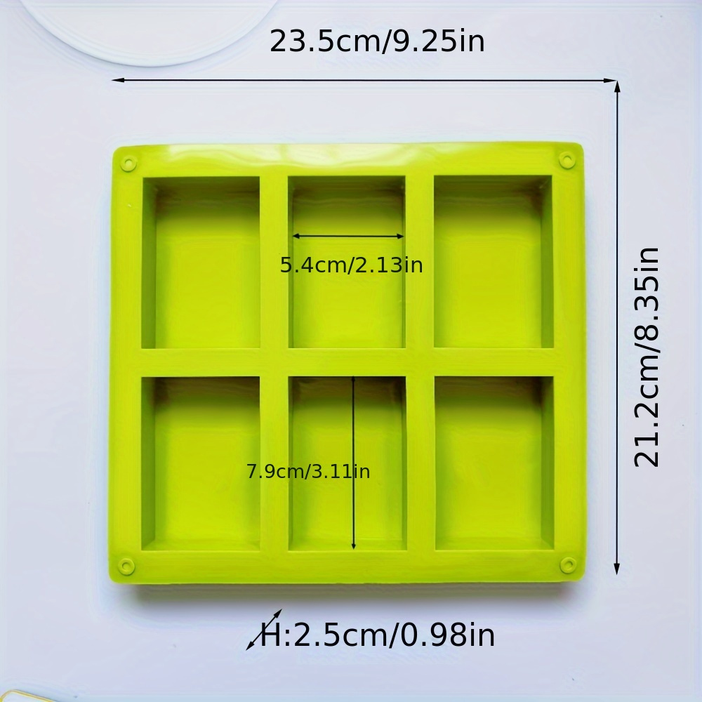 1pc 3d Handmade 6- Silicone Rectangular Creative Soap Mold, 100ml Aromatherapy Wax Sheet Tool For Diy Handmade Crafts