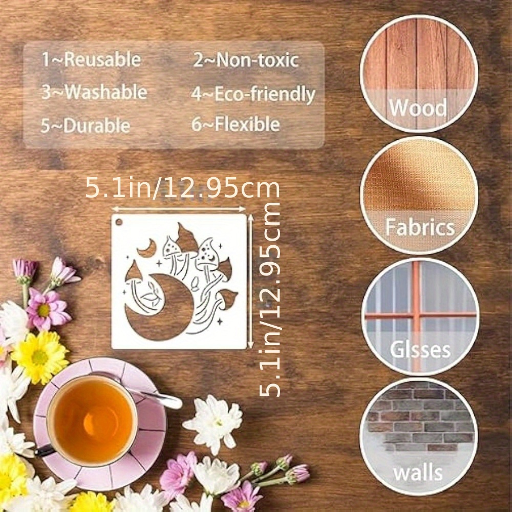 Moon Sun Stencil Flower Stencils For Painting On Wood Reusable