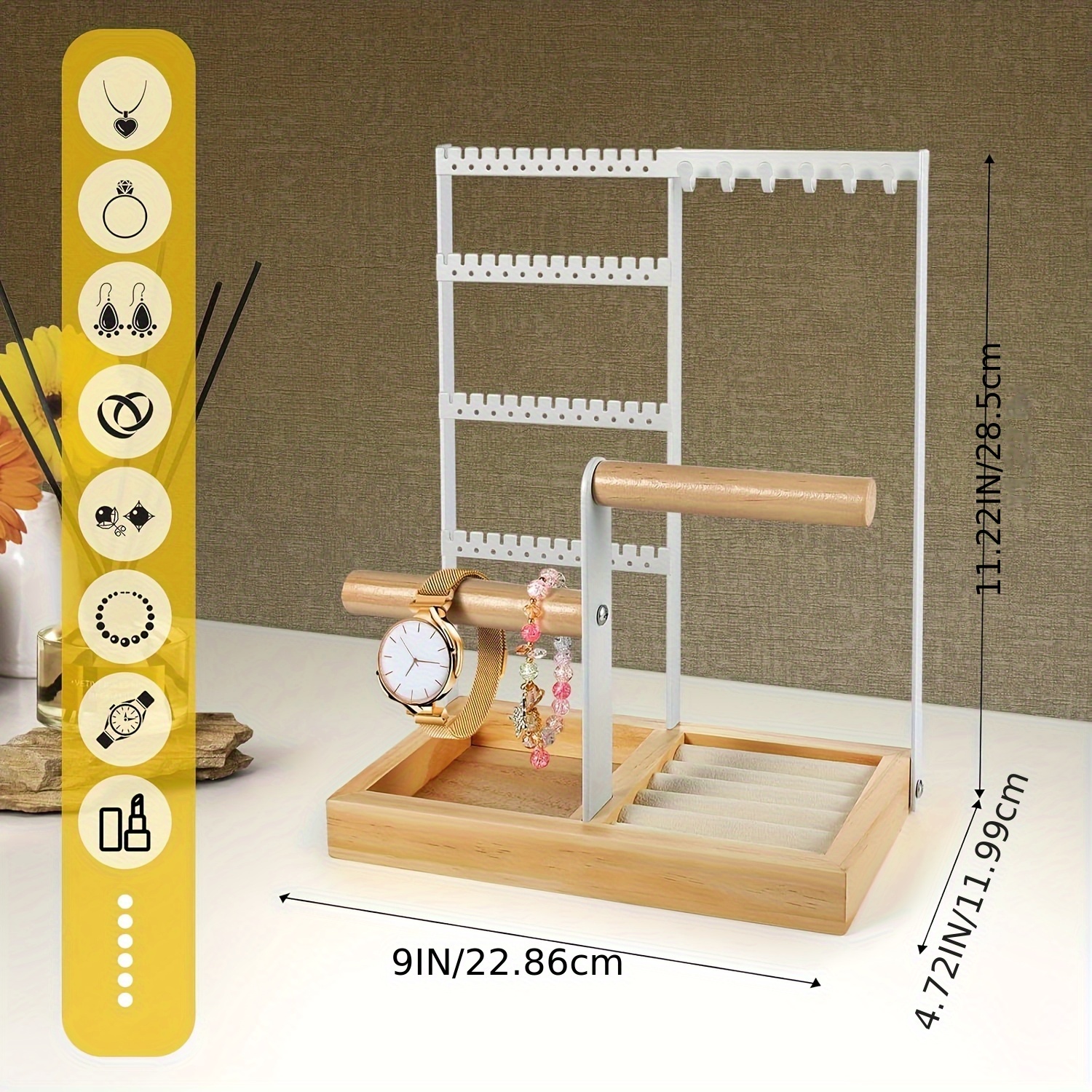 SHERCHPRY Stand Di Gioielli Manichino Anelli Per Le Donne Organizzatore Porta Collane Appendiabiti in Metallo Per Gioielli Portagioie Creativo Anello Vintage ▾ Mancare Ferro Braccialetto