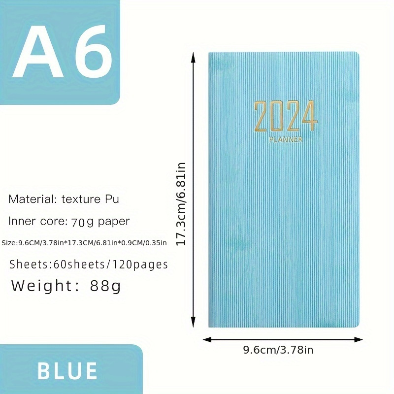 A6 Specification Year 2024 English Planner 120 Pages Thin - Temu