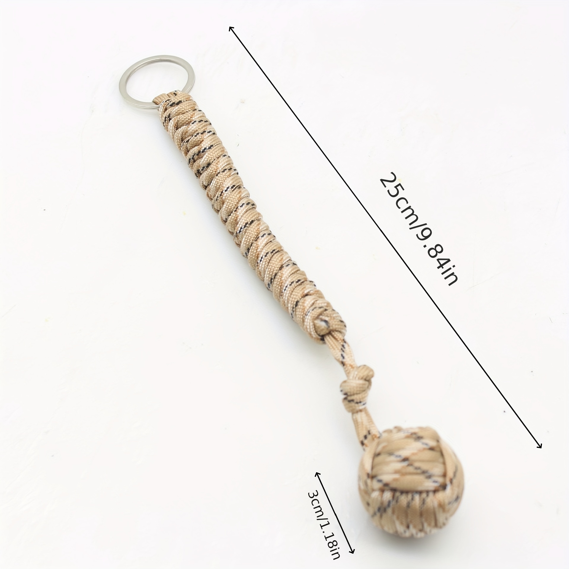Outdoor Umbrella Rope Key Chain Self defense Steel Ball