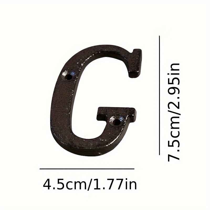  3-Inch Cast Iron Letters for Wall and Mailbox - Letter G -  Industrial Design Mailbox Letters for Address Sign and House Decor - Black  Brown : Tools & Home Improvement