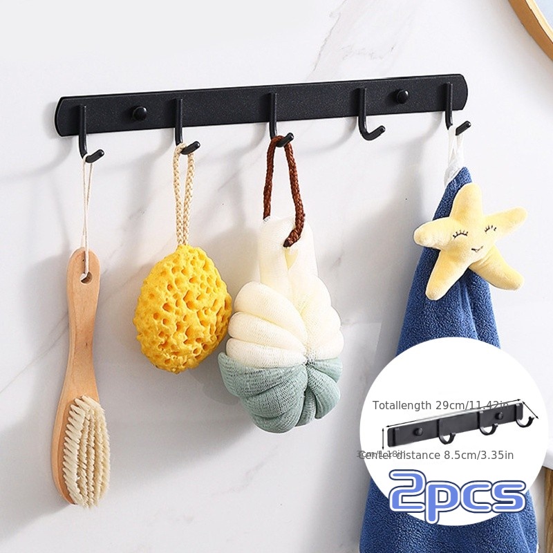 Modern Hanging Hooks For Wall Aluminium Black Towel Holder - Temu