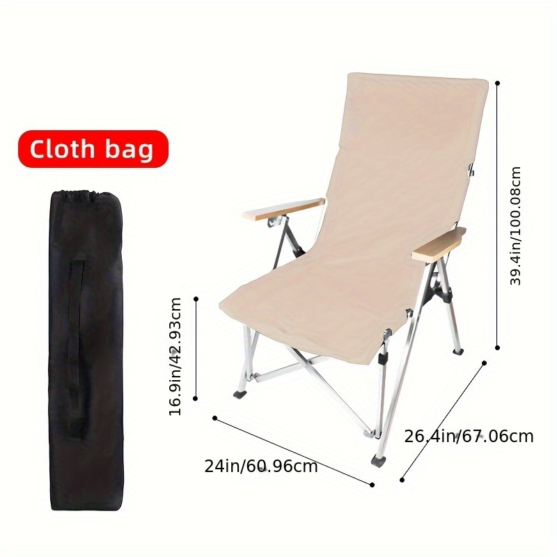 Adjustable Back Lifting Chair with Storage Bag for Fishing, Hiking, Picnics