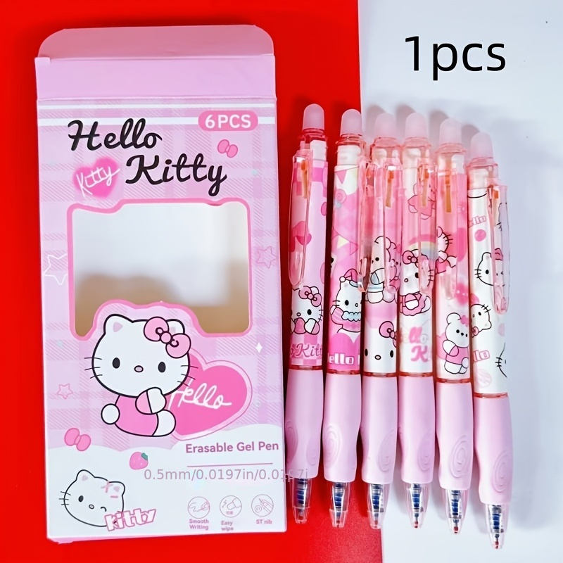 

1pc, Stylo Gel Effaçable Sanrio Hello Kitty Aléatoire pour Étudiants Bleu Cristal Moe Facile à Effacer ST Head Thermique Séchage Rapide Stylo à Pression Produit