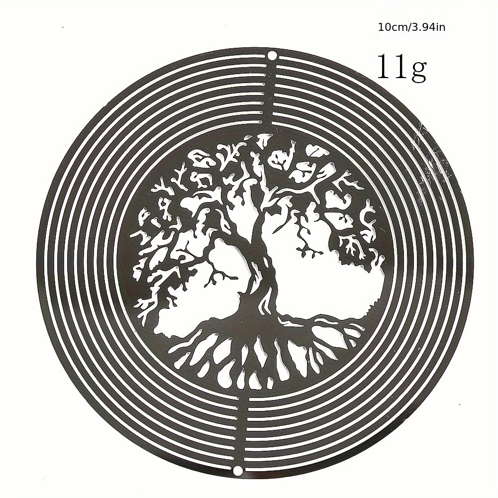 E-shop 3,9-Zoll Baum des Lebens Windspiel mit 3D Rotierendem -Effekt, Windspiele, Sonnenfänger, Spiegelreflexionsdesign für Garten-Außendekoration,