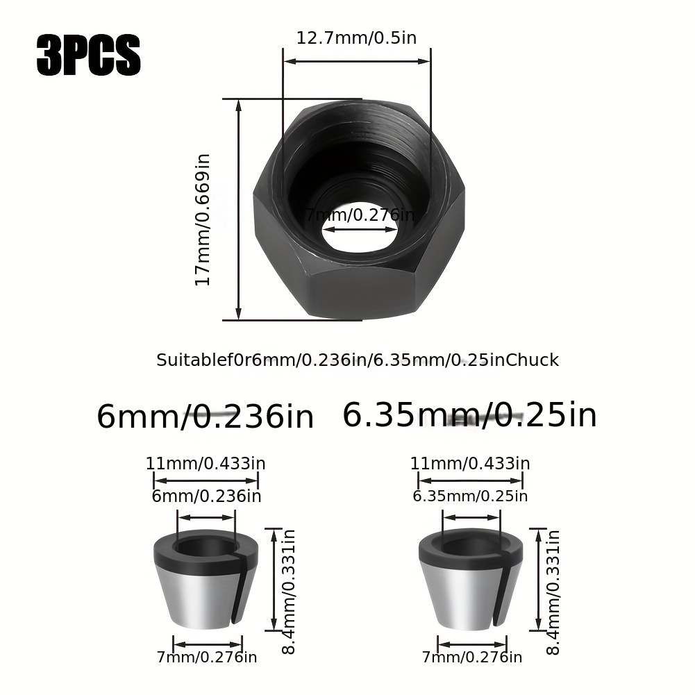 3 個/5 個木工ルータービットトリミングマシンコレットセット