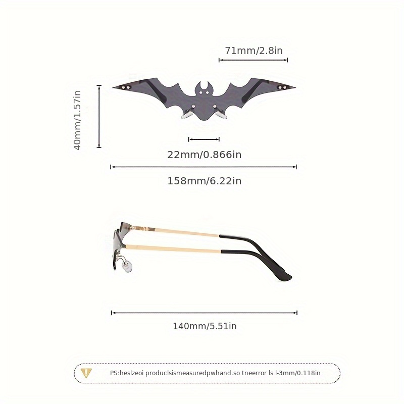 ハロウィンユニークなクールなバットデザインサングラス、面白い装飾