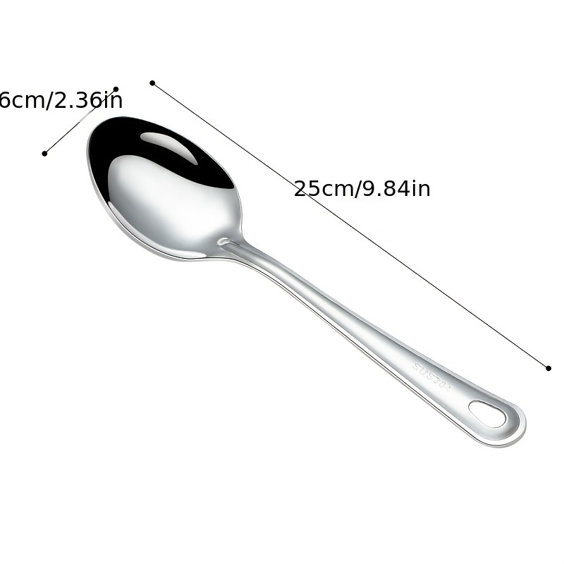 TEMU 1pc Stainless Steel Buffet Spoon Serving Spoon Portion Spoon Soup Spoon Slotted Spoon Serving Spoon