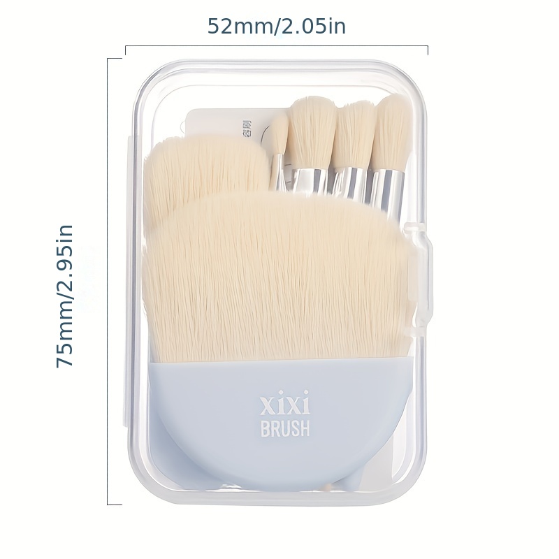 Full Face Makeup Brushes Set Mini Travel Size 6Pcs Soft Brushes