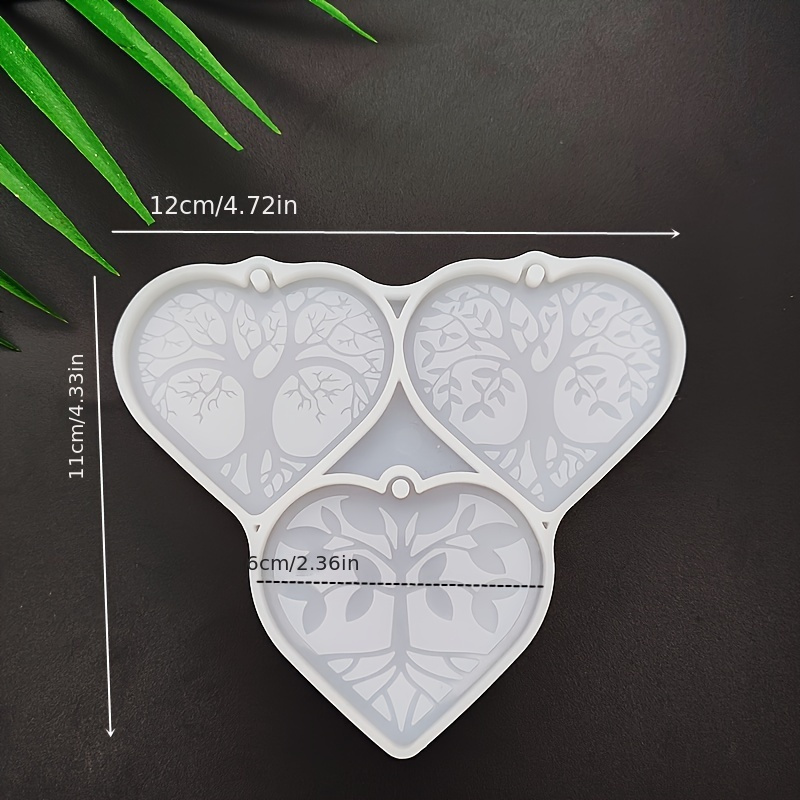 Image of 3-in-1 Tree Of Life & Heart Pendant Silicone Mold For , Stones, And Resin Crafts