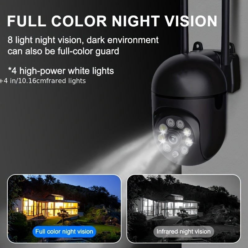 1080P Full HD Wireless Surveillance Camera, 360° Gimbal and Smart Tracking, Two-Way Calling, Infrared Night Vision and Auto Zoom, Wi-Fi Connection, Mobile APP Remote Control, Suitable for Home and Pet Security