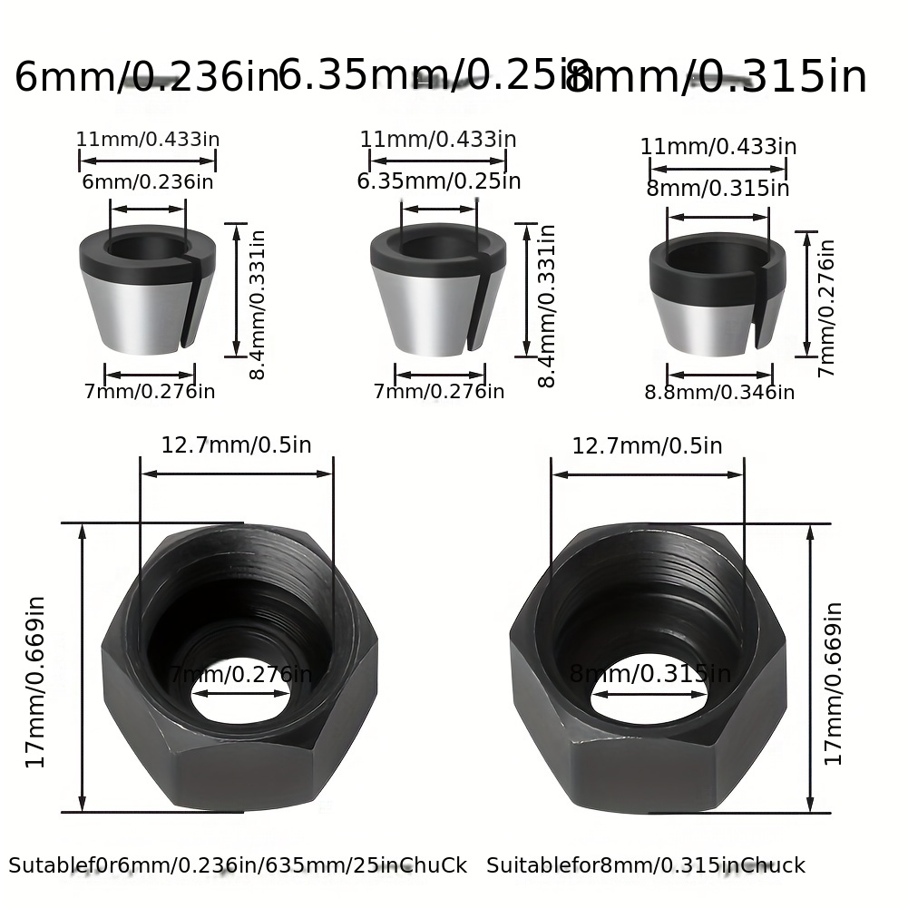 3 個/5 個木工ルータービットトリミングマシンコレットセット