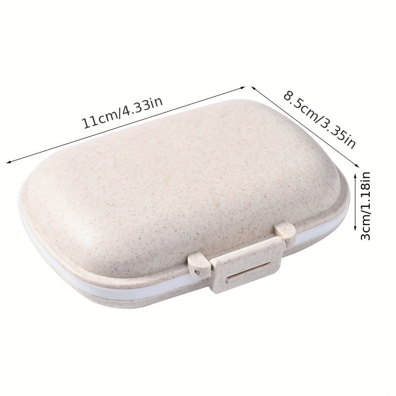 8-Compartment Sealed Pill Box for Travel Medicine Storage