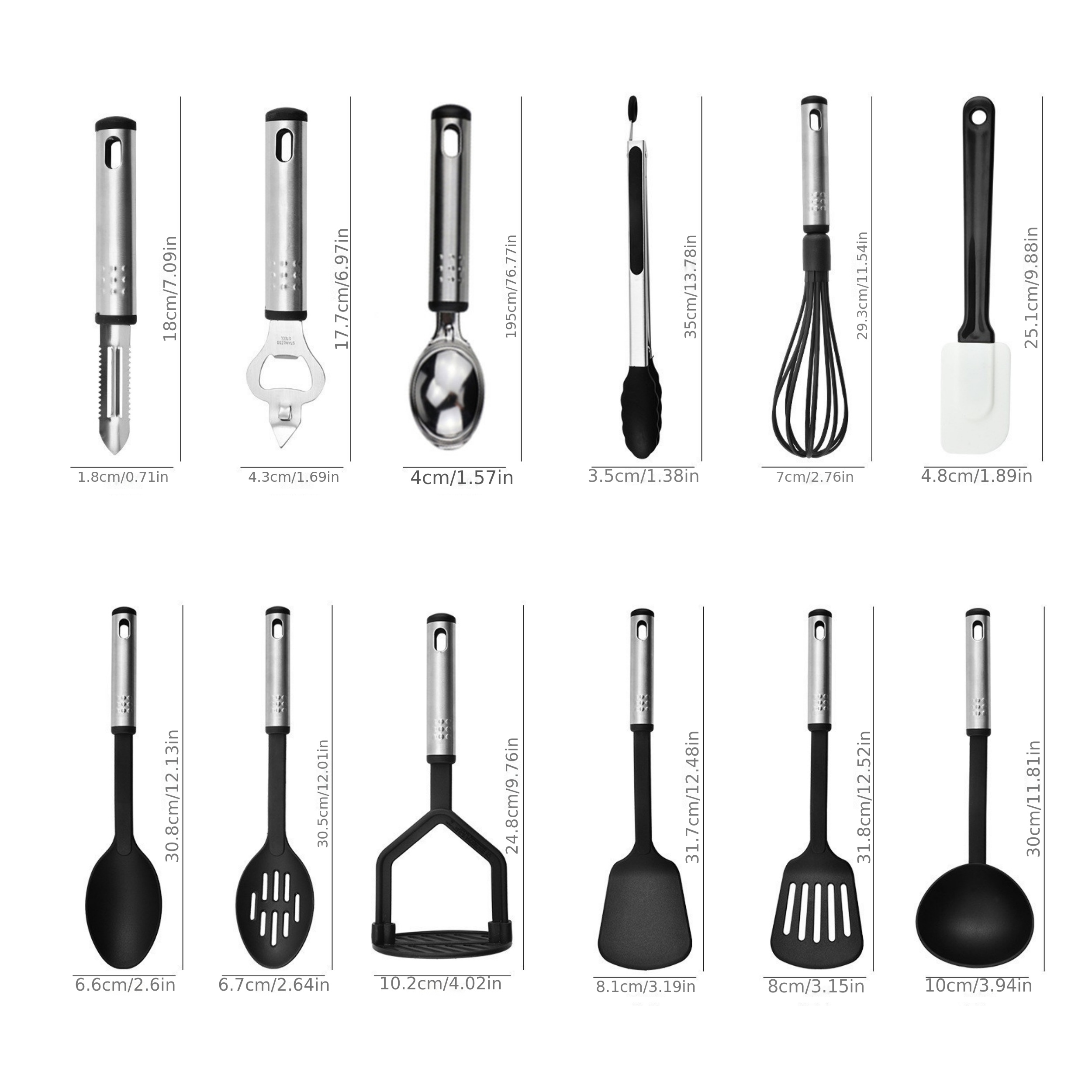 Kitchen Utensils Set, Cooking Non Stick and Heat Resistant Kitchen 24 Pcs  Nylon