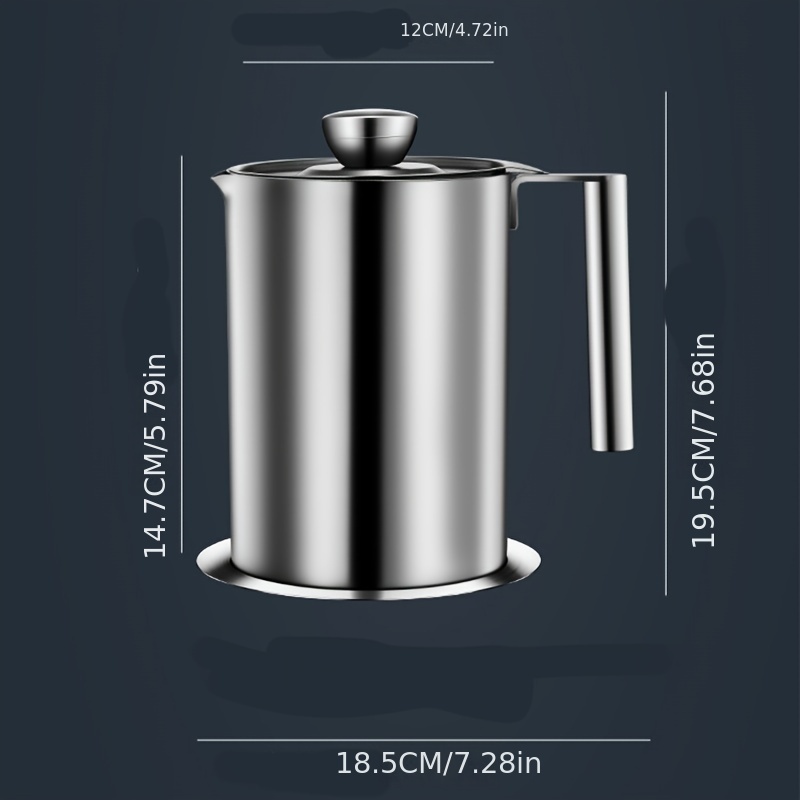 304 Stainless Steel Grease Strainer and Container - 1.2 Storage