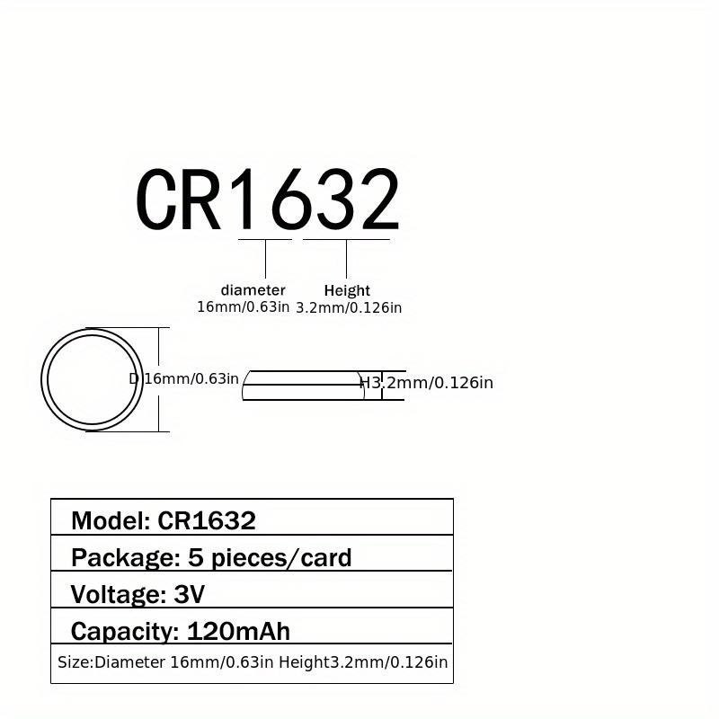 CR1632 Battery  Size, Voltage, Capacity, Advantage & Uses