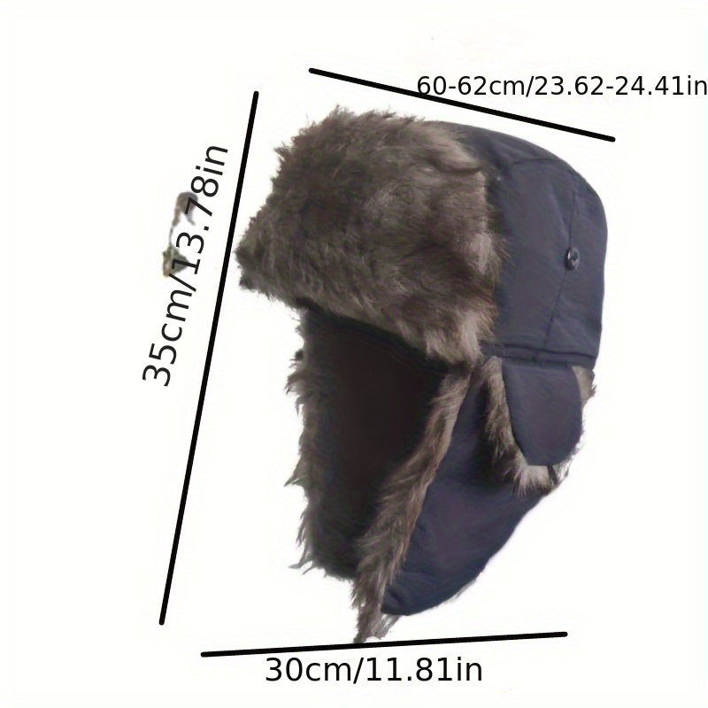 Thickened Fleece Trapper Hat Winter Warm Bomber Hat Vintage - Temu