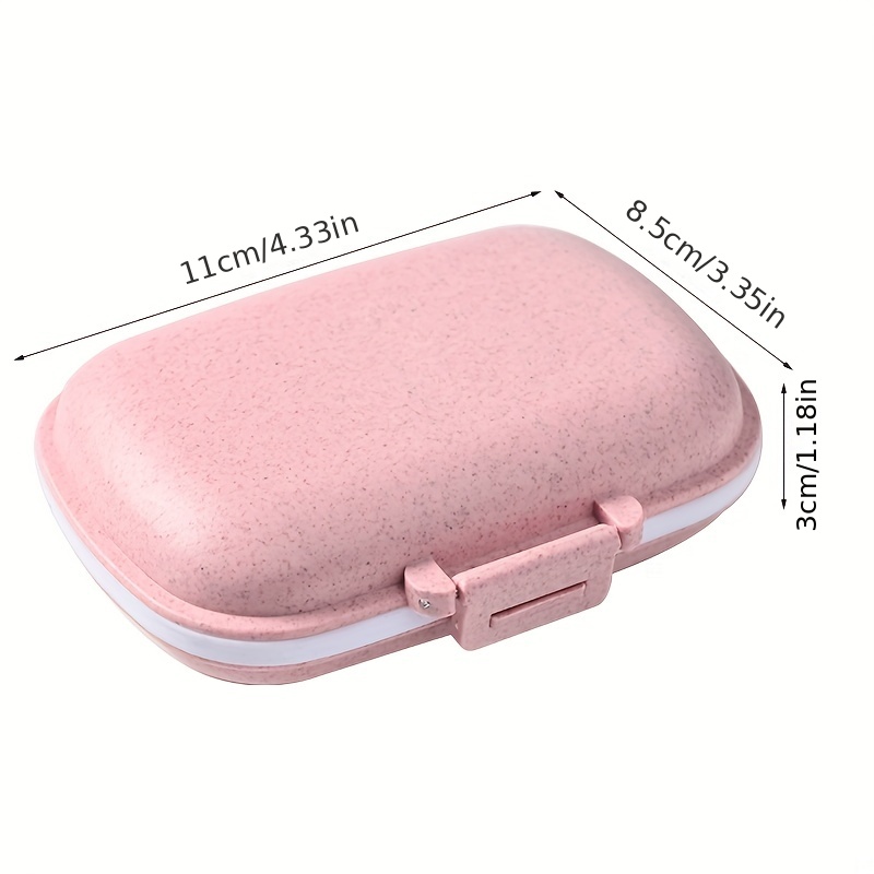 8-Compartment Sealed Pill Box for Travel Medicine Storage