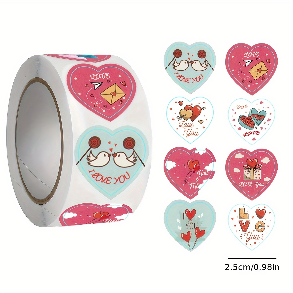 Love Heart Shaped Sticker Seal Labels Cute Stationery - Temu