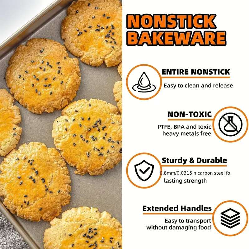 Baking Sheet Pans Cookie Tray Nonstick Heavy Carbon Steel - Temu