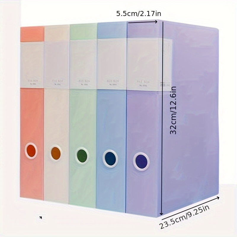 Image of 5pcs Set Of 5 Colors - Thickened File Boxes For Document Storage, Files, Accounting, Personnel, And Banking Records, Large Capacity Office Storage Boxes