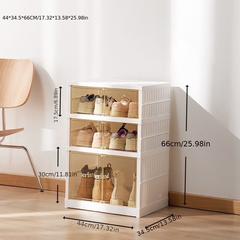 AOHMPT Shoe Box Foldable Storage Box Installation-free Clear Plastic  Stackable Shoe Storage Cabinet …See more AOHMPT Shoe Box Foldable Storage  Box