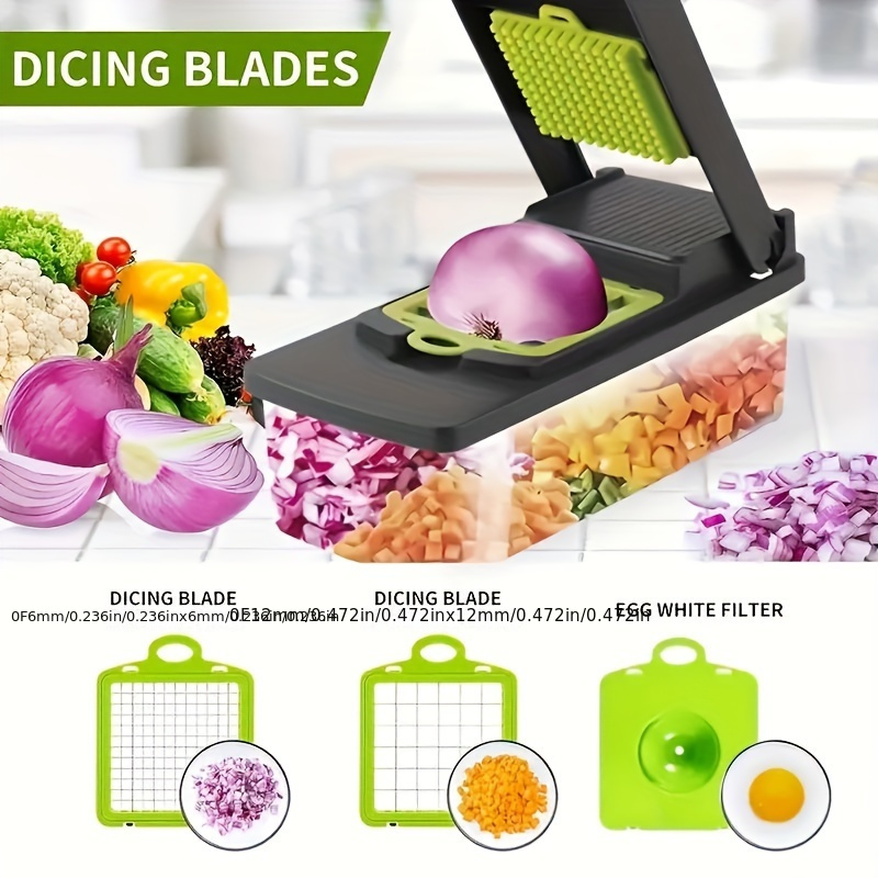 

15pcs/set, Multifunctional , Upgraded , Grater, , Container, Onion Multiple Interchangeable Blades, Household , , Gadgets