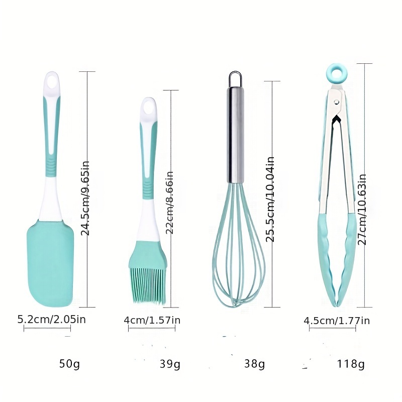 4pcs/set Silicone Baking Tools, Baking Spatula, Oil Brush, Egg Beater, Food  Tongs, Kitchen Supplies, Baking Supplies