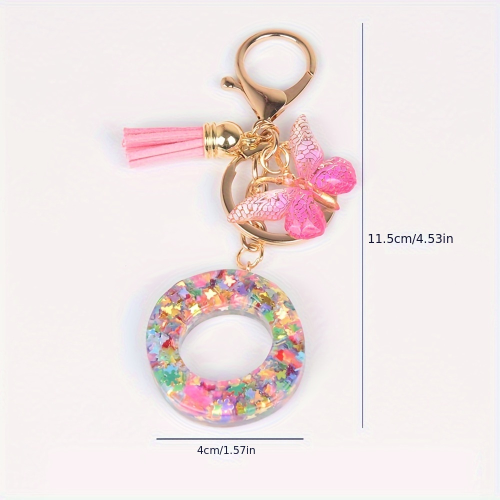 Acrylic Resin Keychain With Glitter Resin Pendant And A Z Letter Design  Stylish Car Keyring Holder For Womens Bags And Gifts From Yambags, $1.3