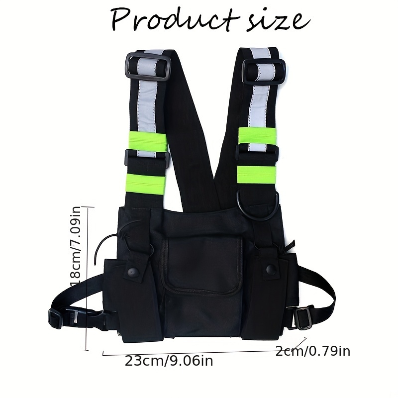 Men's Tactical Chest Bag Reflective Running Waist Bag