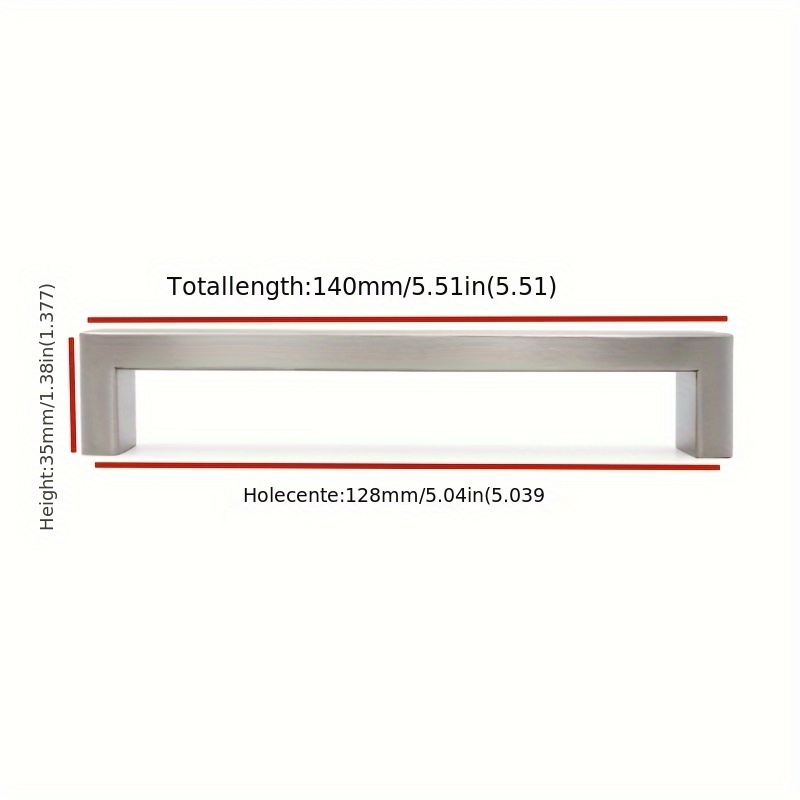 TEMU 10pcs Stainless Steel Cabinet Door Handles - Minimalist Brushed Finish Hardware For Cabinets, Drawers & Wardrobe Doors - Durable Metal Pulls For