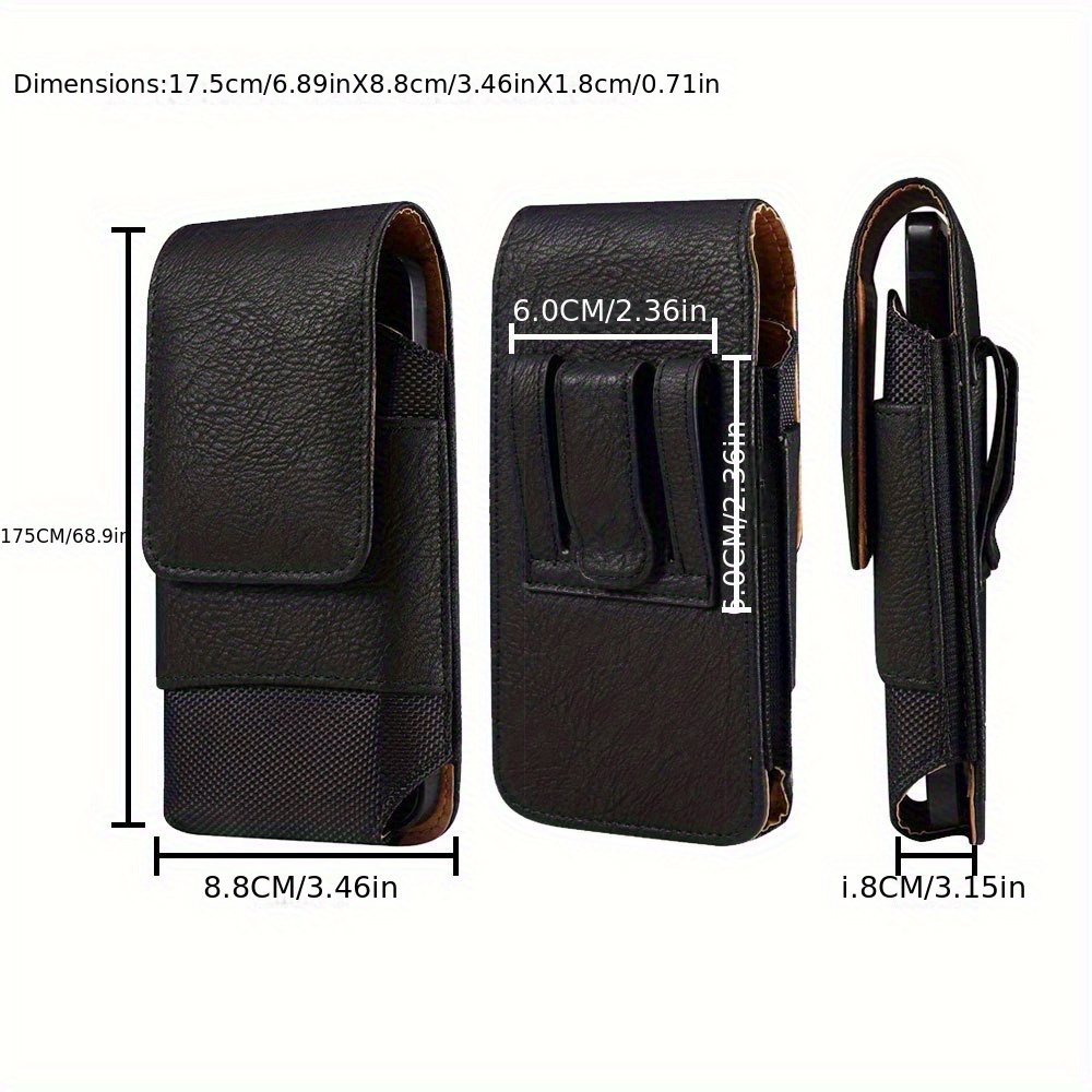 TEMU High-grade Grain Oxford Pu Phone Case Pouch Waist Belt Holder Holster Bag