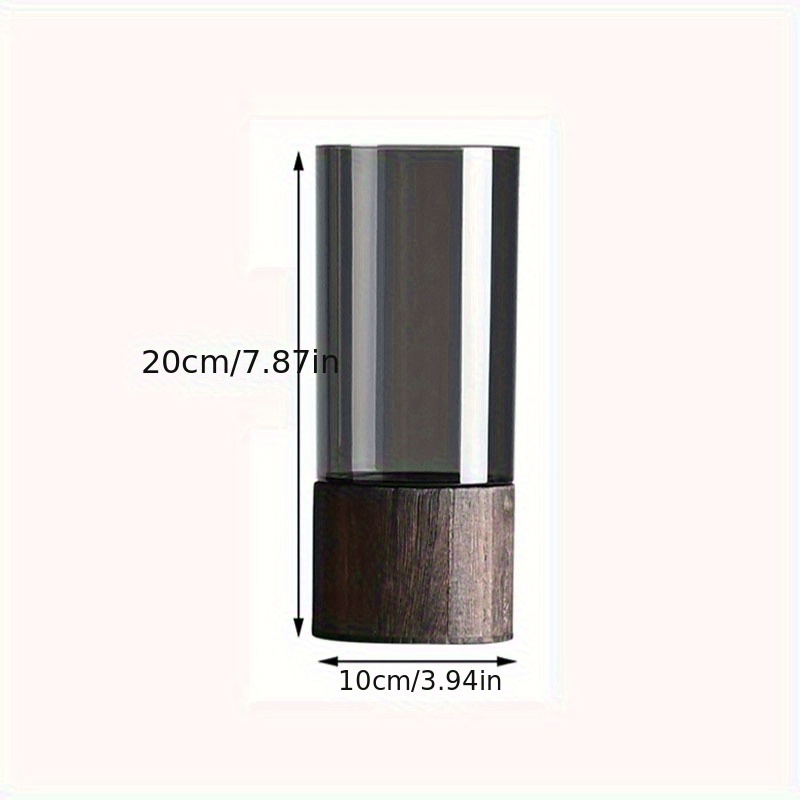 Image of Artistic Wooden And Acrylic Vases With A High-quality Wooden Base, Suitable For Wedding Centerpieces And Decorative Items For And Fireplace Mantels