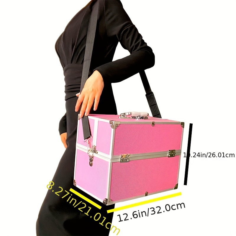 professional makeup case train case extra large makeup box 4 - Temu