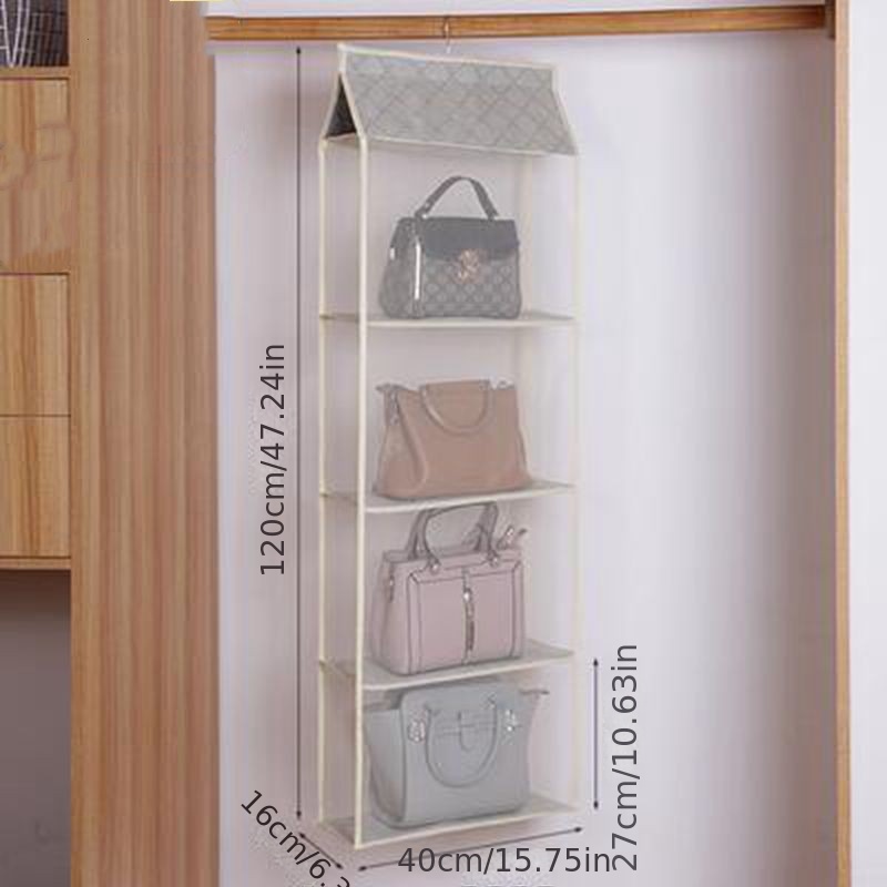  ZOBER Purse Organizer For Closet - Over The Door Purse Organizer  W/ 6 Pockets for Easy Purse Storage - Durable Metal Hooks - Purse Rack W/ Clear Pockets - Black (2 Pack) : Home & Kitchen
