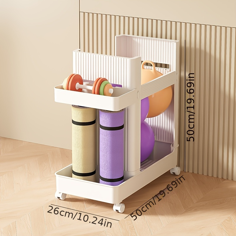 TEMU Fitness Equipment Organizer, Vertical Storage Rack For Yoga Mats, Rackets And Other Fitness Equipment For Home, Gym - Space Saving Organizer.,
