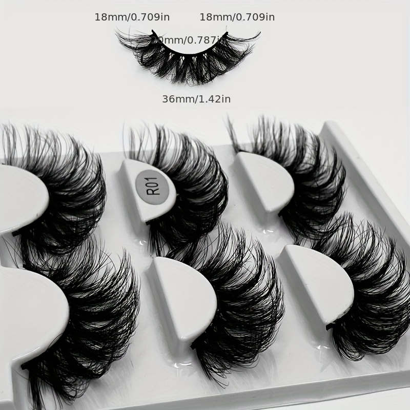 3 Pairs Fluffy 3D False Eyelashes Thick Curling Faux Mink
