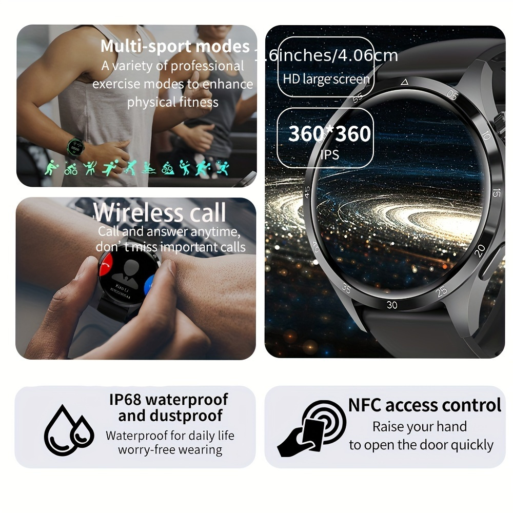 2023 New Gt4 Pro Smart Watch Wireless Call Answer 100+sports - Temu