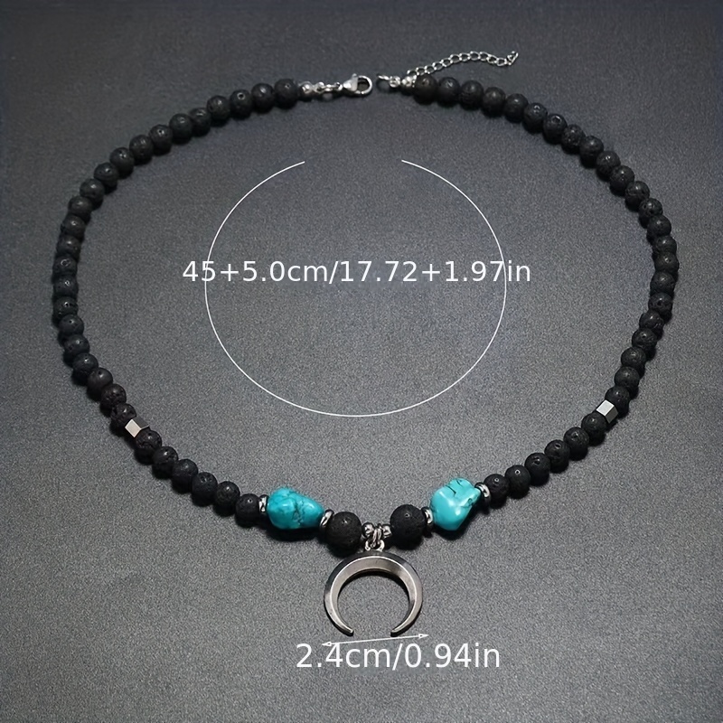 Boho Beaded Coconut Shell Vintage Alloy Necklace for Men