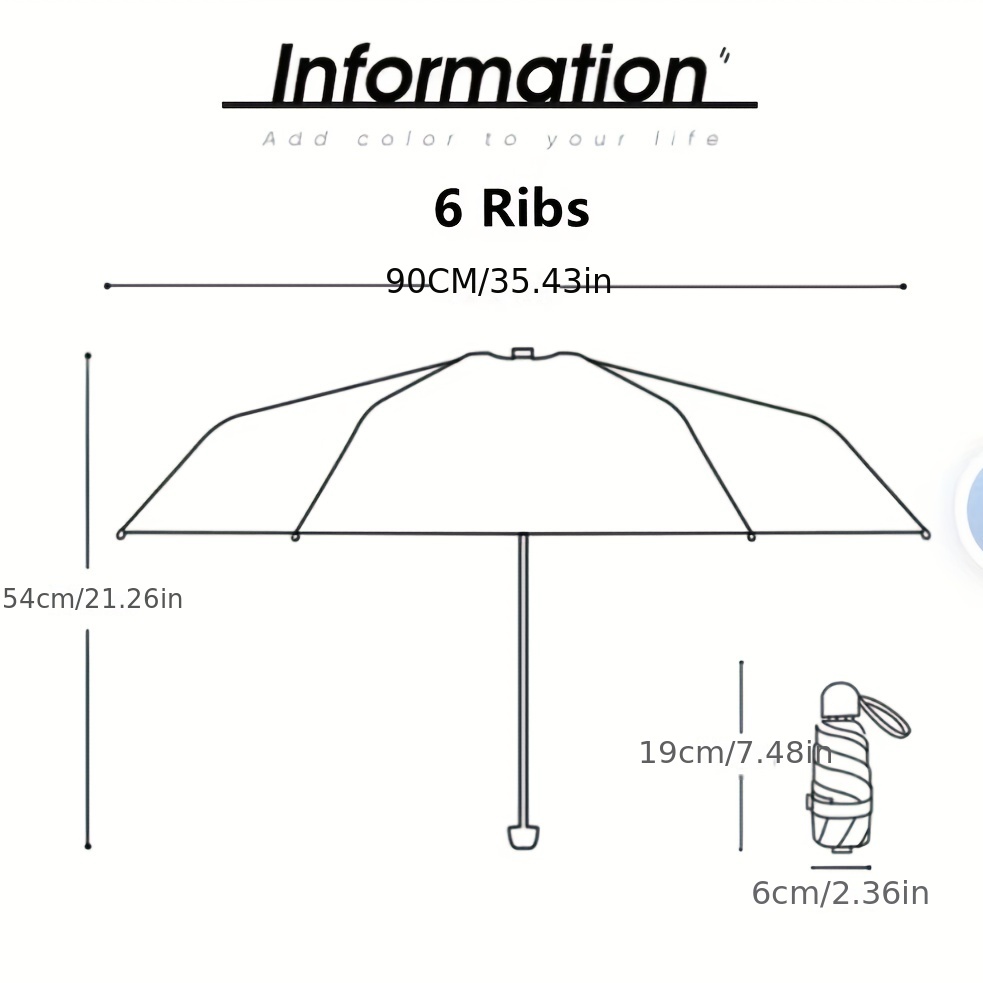 Mini Ombrello Pieghevole per Donna Uomo Bambino, Ombrello da Viaggio  Piccolo Tascabile, 6 Costole Ombrellos con Custodia, Umbrella Pioggia  Antivento Anti UV, Ombrello Compatto per Scuola (Arancia) : : Moda