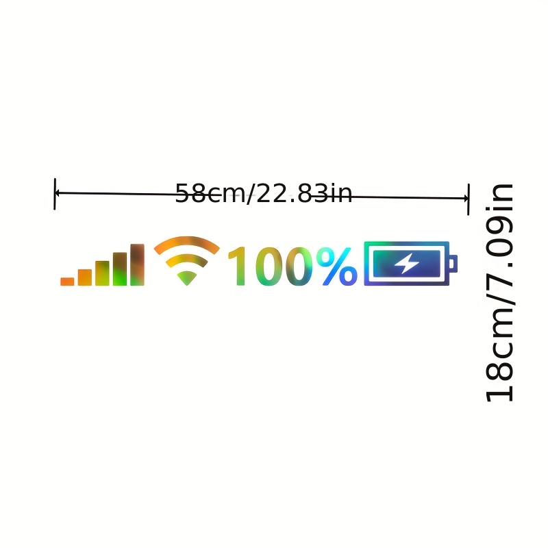 WIFI Signal Power Zeichen Auto Aufkleber Bunte Laser Heckscheibe Kreative  Reflektierende Dekoration Auto Aufkleber