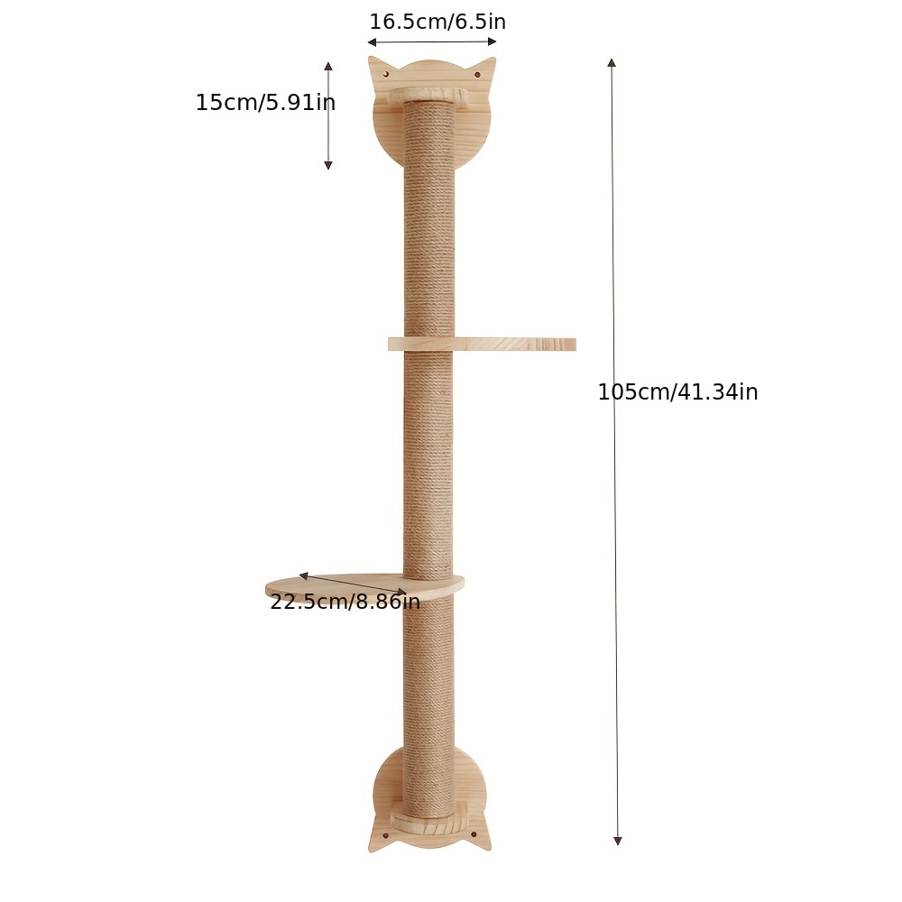 Cat Climbing And Scratching Post Combo (cat Face) - Cat Jump Platform And Scratching Post